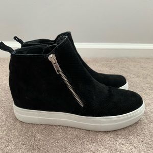 Leather hightop wedge sneaker